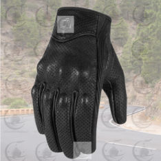 GUANTES CUERO ICON PURSUIT PERFORADO NEGRO.