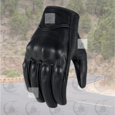 GUANTES CUERO ICON PURSUIT PERFORADO NEGRO.