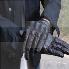 GUANTES CUERO ICON PURSUIT PERFORADO NEGRO.