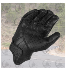 GUANTES CUERO ICON PURSUIT PERFORADO NEGRO.